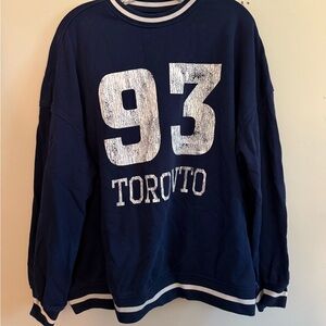 H&M Navy Sweatshirt with White Print